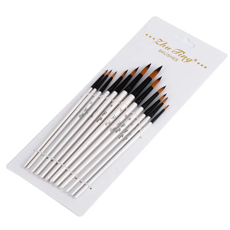 12 Nylon Wool White Rod Brushes Paint Brushes Pen
