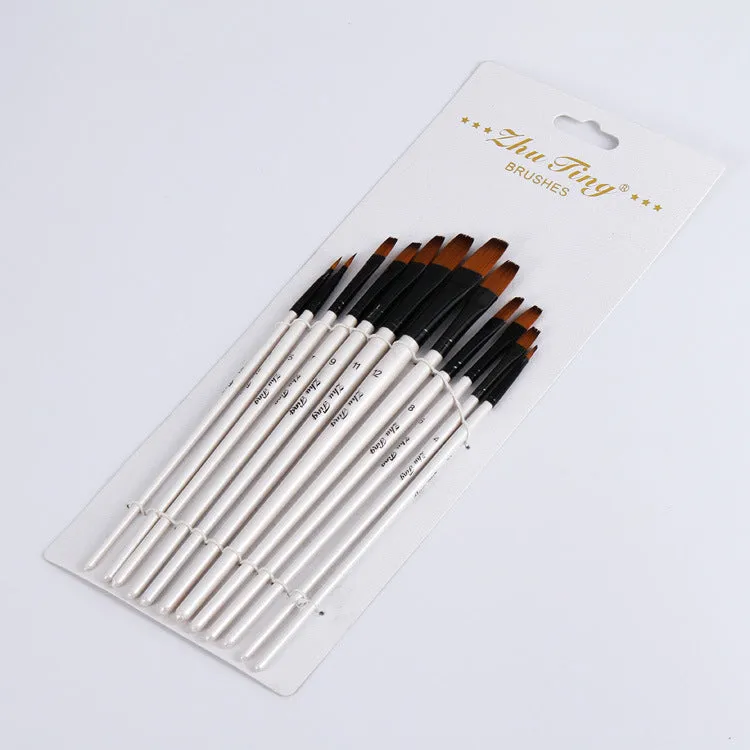 12 Nylon Wool White Rod Brushes Paint Brushes Pen