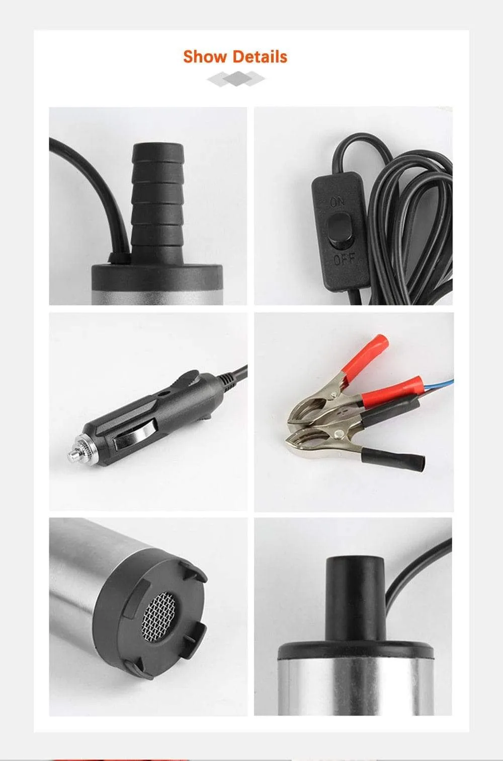 12l/min 38/51MM Dc Electric Submersible Pump For Pumping Diesel Oil Water , Fuel Transfer Pump ,oil Suction Pump , 12 24 V Volt