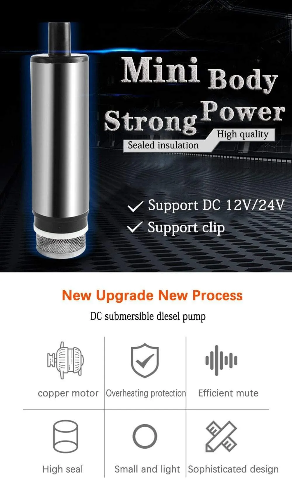 12l/min 38/51MM Dc Electric Submersible Pump For Pumping Diesel Oil Water , Fuel Transfer Pump ,oil Suction Pump , 12 24 V Volt