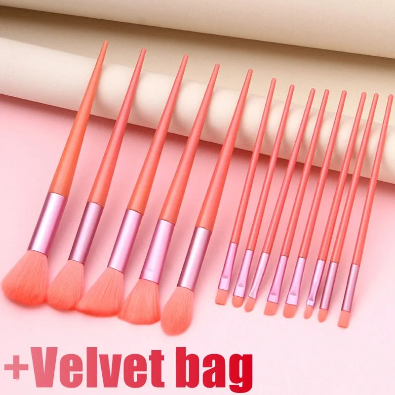 13 PCS Makeup Brushes Set Eye Shadow Foundation Women Cosmetic Brush Eyeshadow Blush Powder Blending Beauty Soft Make Up Tools