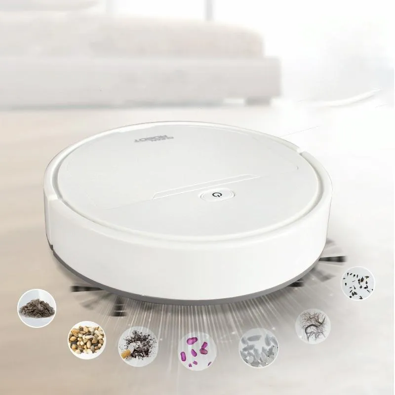 3-in-1 Smart Vacuum Cleaner Robot | Rechargeable Multifunctional Dry / Wet | White