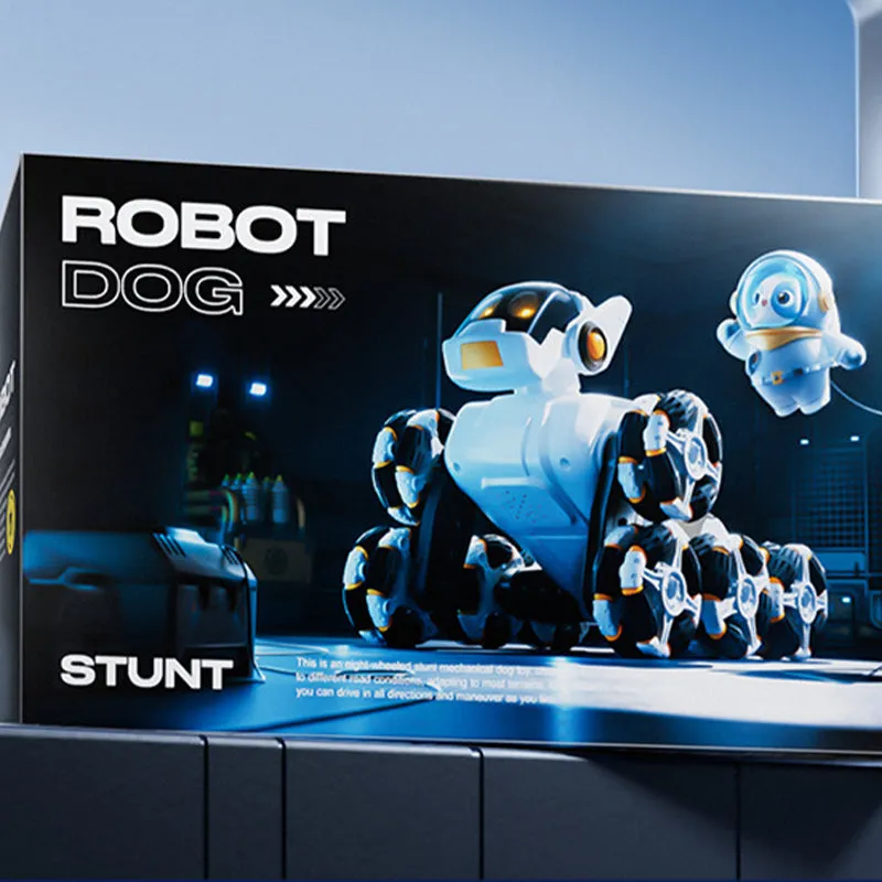 [Beste cadeau voor kind]Afstandsbediening Rotatie Robot Hond Auto Speelgoed