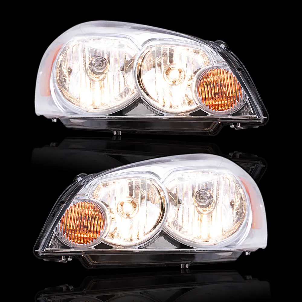Brock Aftermarket Replacement Driver Left Passenger Right Halogen Combination Headlight Assembly Set Compatible with 2006-2013 Chevy Impala