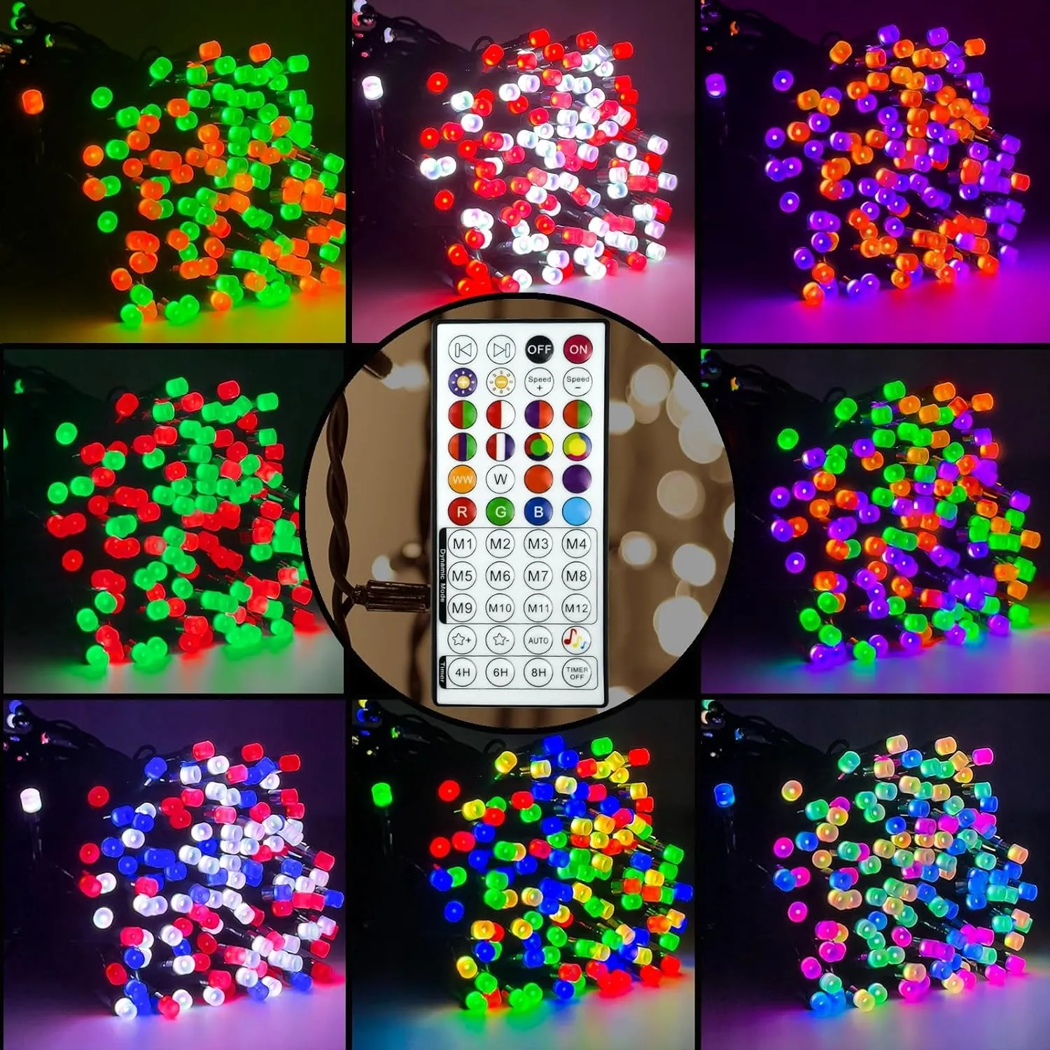 Color Changing Smart Halloween Lights 66Ft 200 LED RGB with Remote & App Control & Timer, Music Sync Dimmable Multiple Modes Indoor Outdoor Christmas String Light for Tree Horror Party Decorations