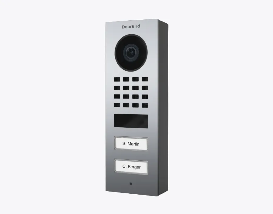 DoorBird IP Intercom Video Door Station D1102V, Surface Mount, 2 Button, Stainless Steel Metallic Finish