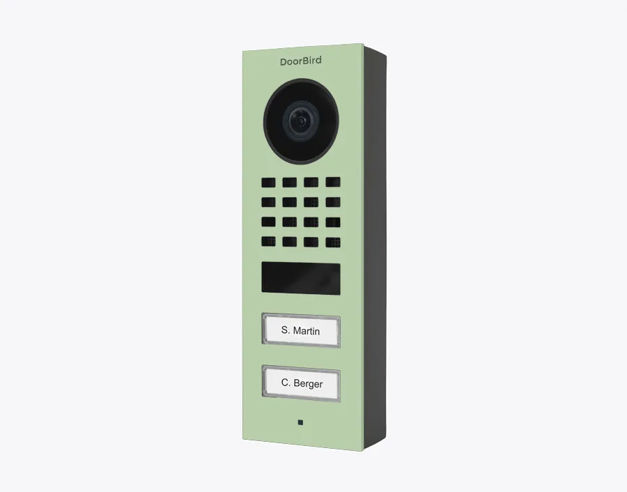 DoorBird IP Intercom Video Door Station D1102V, Surface Mount, 2 Button, Stainless Steel Metallic Finish