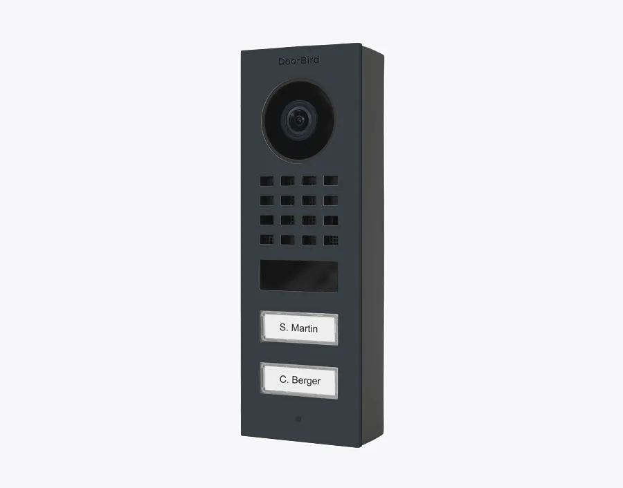 DoorBird IP Intercom Video Door Station D1102V, Surface Mount, 2 Button, Stainless Steel Metallic Finish