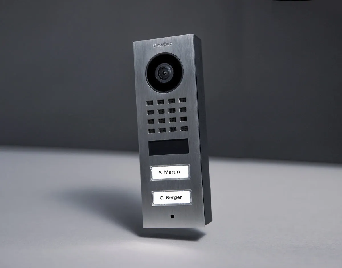 DoorBird IP Intercom Video Door Station D1102V, Surface Mount, 2 Button, Stainless Steel Metallic Finish