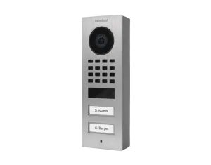 DoorBird IP Intercom Video Door Station D1102V, Surface Mount, 2 Button, Stainless Steel Metallic Finish