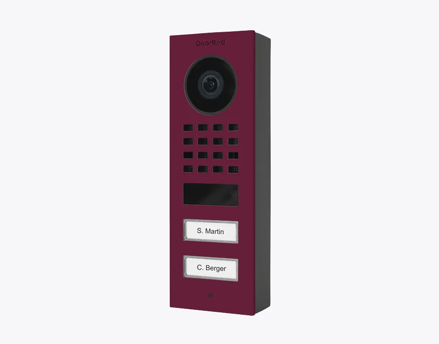 DoorBird IP Intercom Video Door Station D1102V, Surface Mount, 2 Button, Stainless Steel Metallic Finish