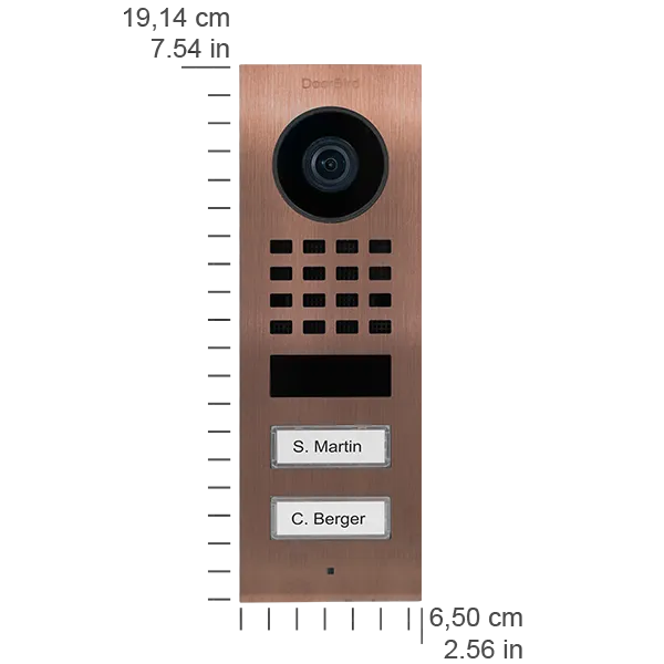 DoorBird IP Intercom Video Door Station D1102V, Surface Mount, 2 Button, Stainless Steel Metallic Finish