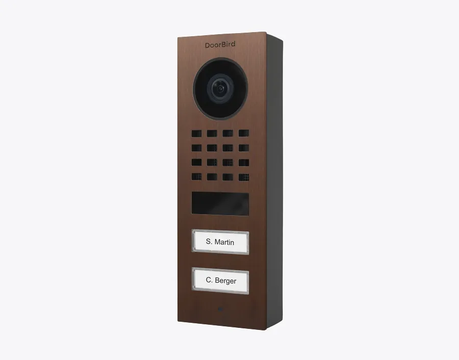 DoorBird IP Intercom Video Door Station D1102V, Surface Mount, 2 Button, Stainless Steel Metallic Finish