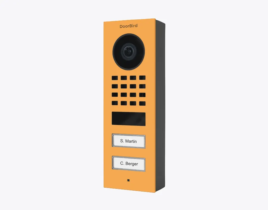 DoorBird IP Intercom Video Door Station D1102V, Surface Mount, 2 Button, Stainless Steel Metallic Finish