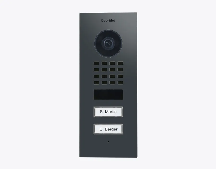 DoorBird IP Intercom Video Door Station D1102V, Surface Mount, 2 Button, Stainless Steel Metallic Finish