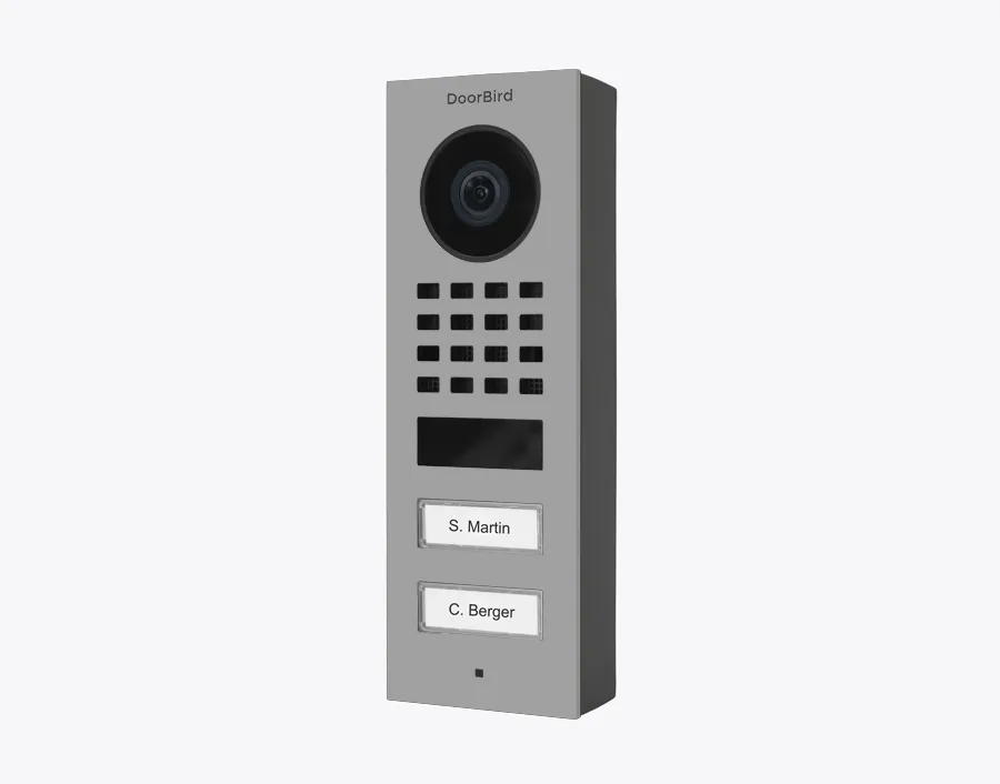 DoorBird IP Intercom Video Door Station D1102V, Surface Mount, 2 Button, Stainless Steel Metallic Finish