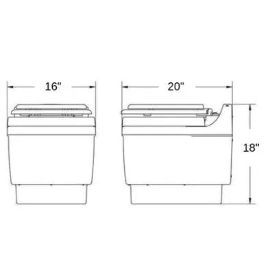 Dry Flush Portable Toilet with DC Power Cord by Laveo - DF1045DC