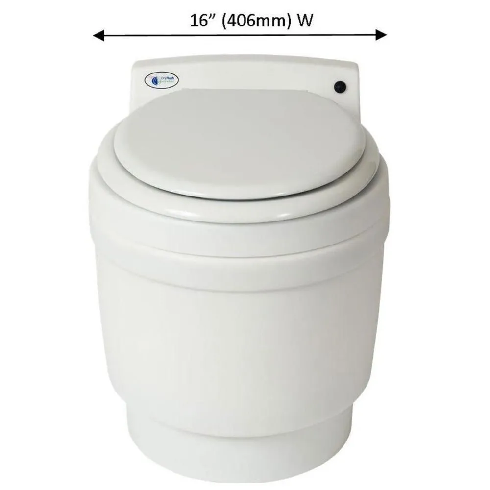 Dry Flush Portable Toilet with DC Power Cord by Laveo - DF1045DC