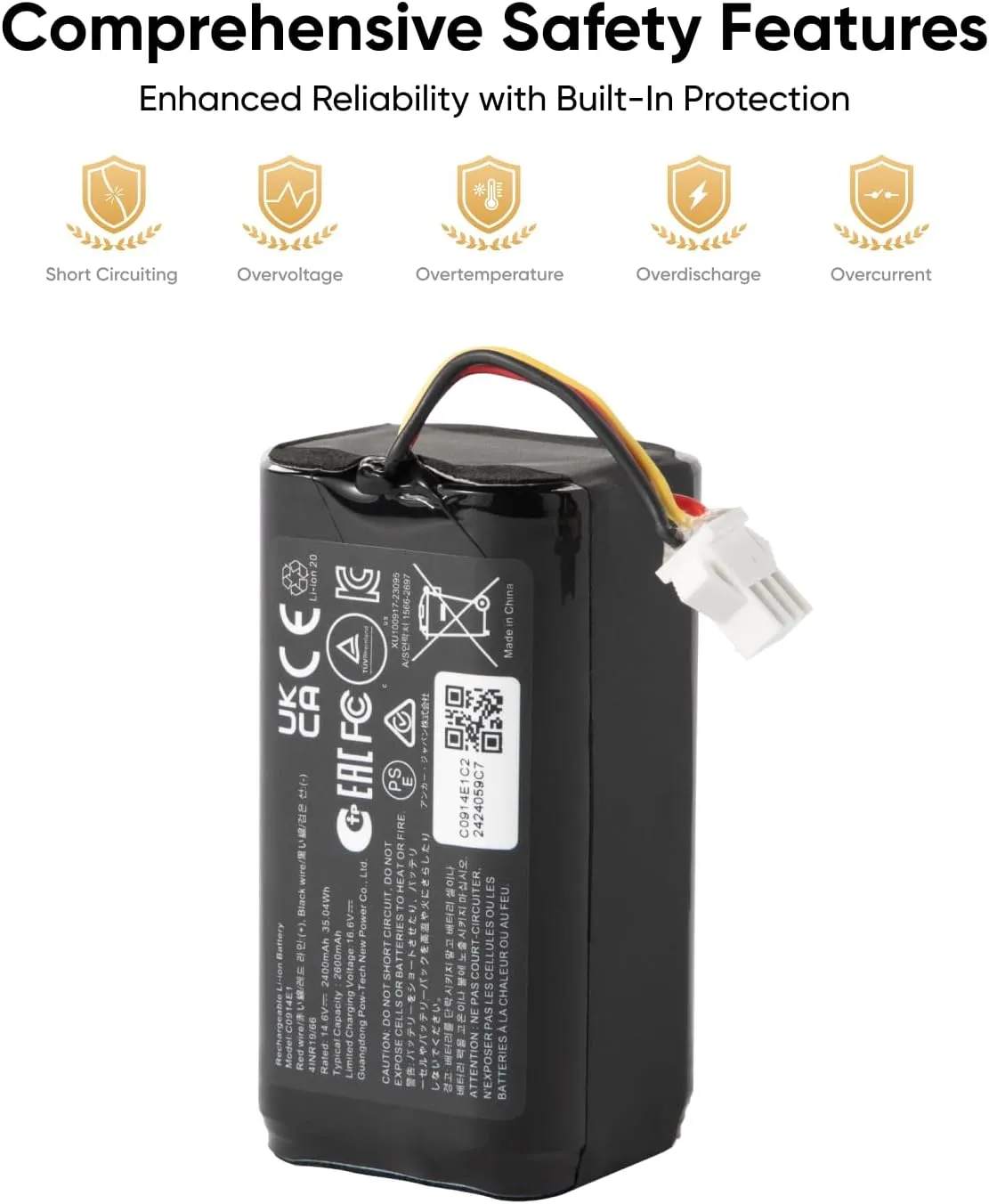 eufy RoboVac Replacement Battery Pack, Compatible with G40 series,G30 series,RoboVac 11, 11S, 11S Plus, 11S MAX, 12, 15C MAX, 15C,G10 Hybrid, G20, G35, G35  Accessory