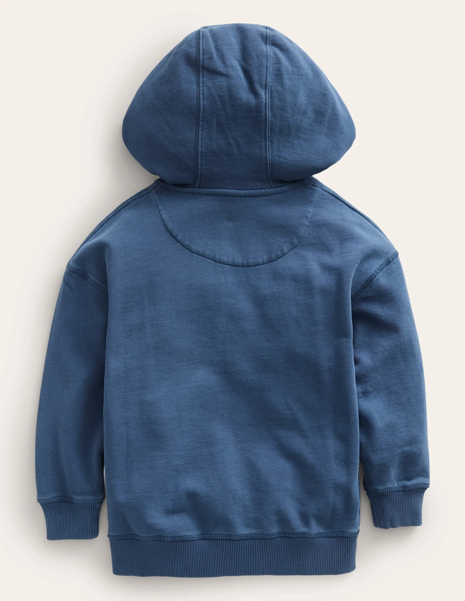 Garment Dye Zip-Though Hoodie-Robot Blue