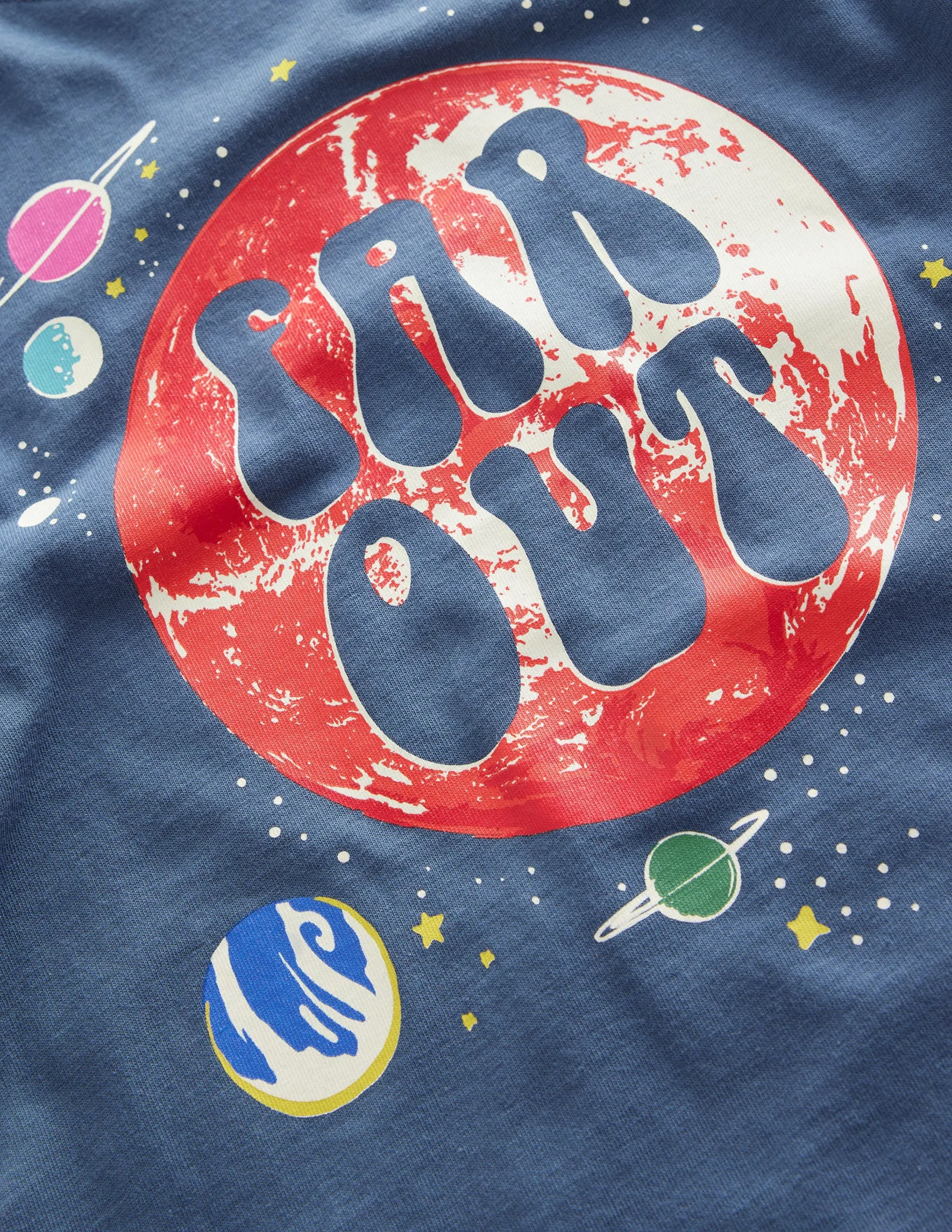 Glow Slogan T-shirt-Robot Blue Space