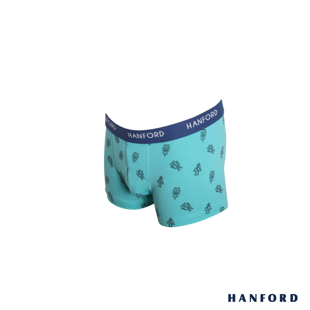 Hanford Kids/Teens Cotton w/ Spandex Boxer Briefs Toys - Robot Print/Cockatoo (Single Pack)
