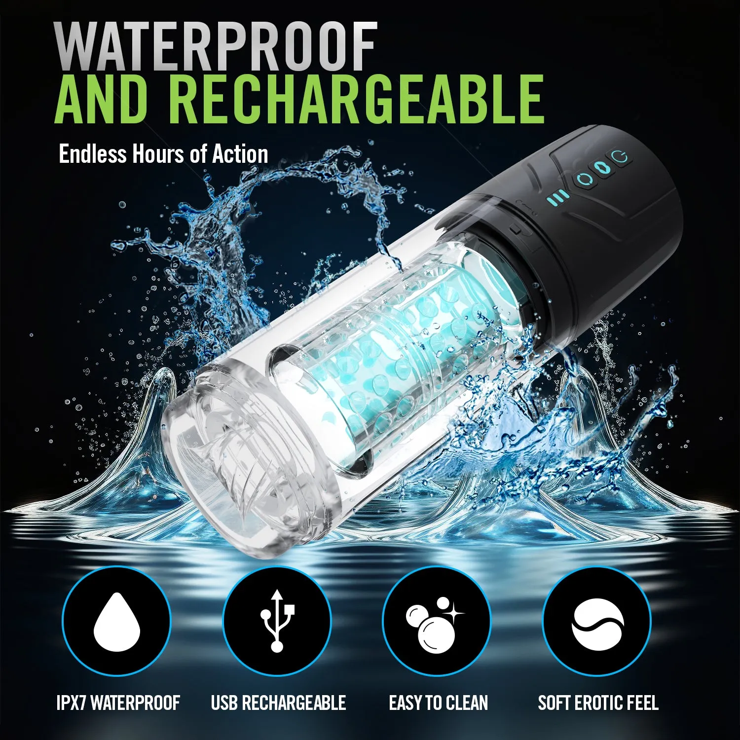 M For Men By Blush® | Whirlwind Pro – Rotating & Sucking Automatic Male Masturbator With Auto Suction Technology – Black