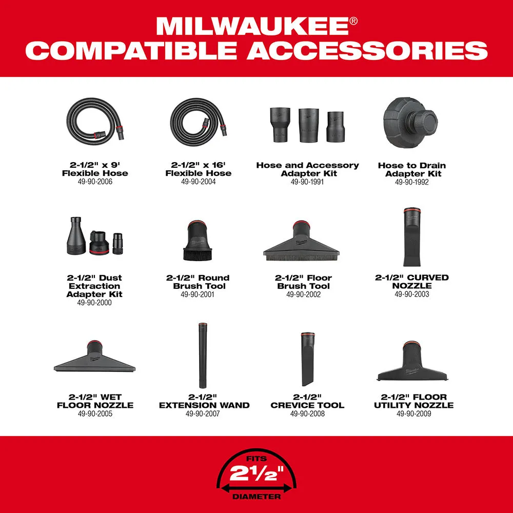 Milwaukee 0930-22HD M18 FUEL 12-Gallon Dual-Battery Wet/Dry Vacuum Kit